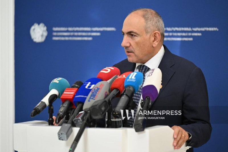 Премьер-министр Армении Никол Пашинян на брифинге о транспортном маршруте через Тавуш, Лори и Ширак
