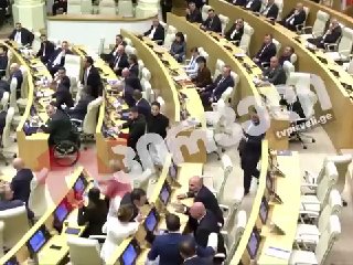 Драка в парламенте Грузии после отчета премьера Кобахидзе